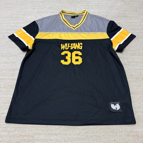 Vintage Wu Tang Clan #36 Football Jersey Grey Black Yellow Hip Hop Men's Medium